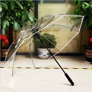 Can be customized large golf transparent straight handle advertising umbrella