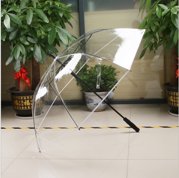 Can be customized large golf transparent straight handle advertising umbrella