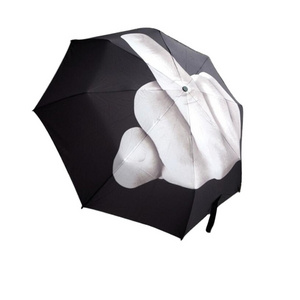 Customized three fold promotional umbrella middle finger umbrella finger umbrella