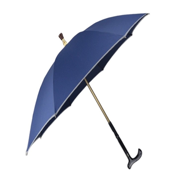 Custom adjustable long handle non-slip umbrella elderly walking stick umbrella