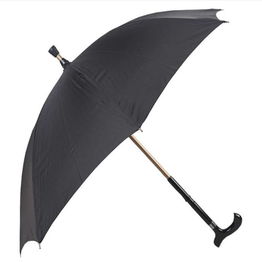 Custom adjustable long handle non-slip umbrella elderly walking stick umbrella