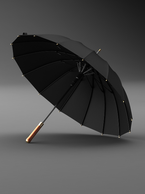 Custom Umbrella With Logo Automatic switch with wooden handle straight head