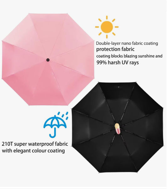 Custom three fold auto  open   fold manual duck handle umbrella