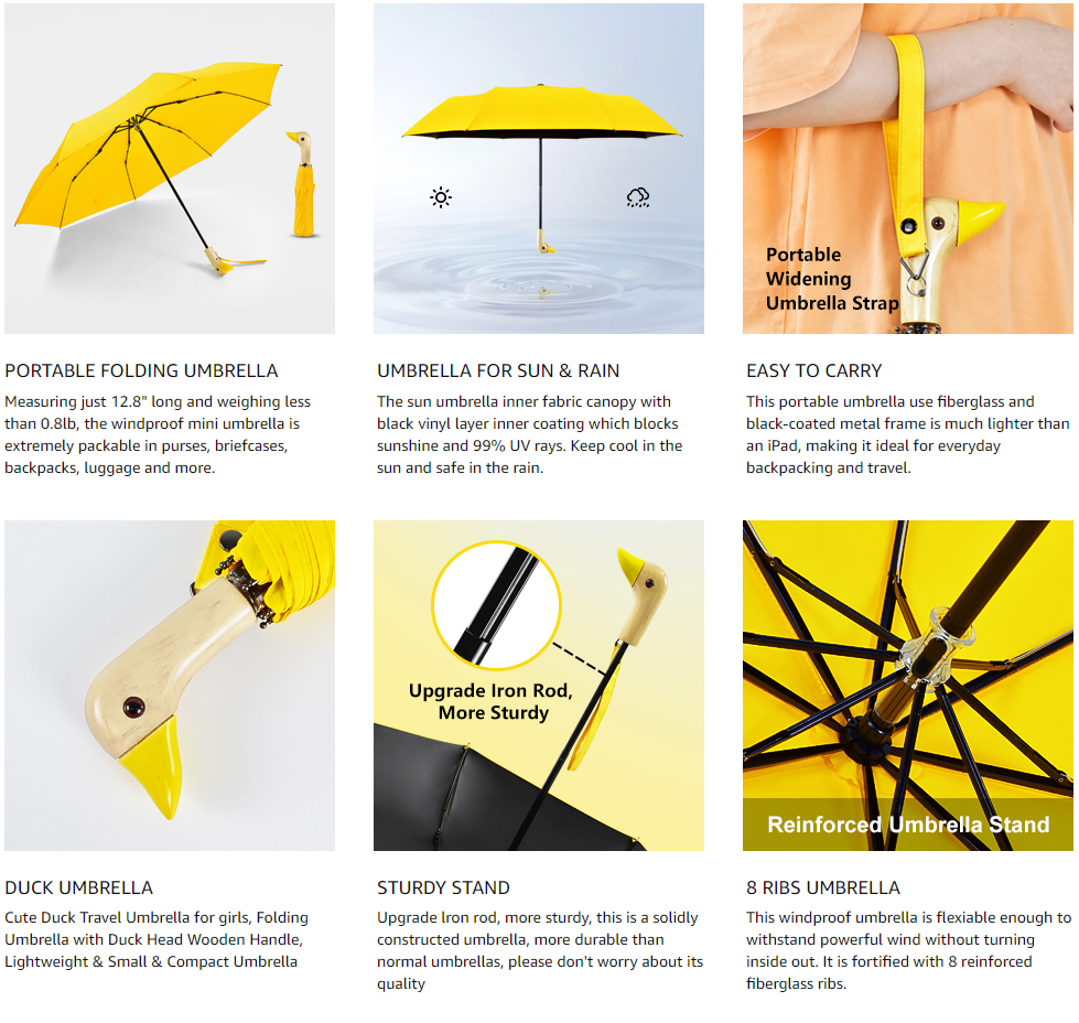 Three-fold manual duck head umbrella Travel windproof umbrella For Gift With Logo