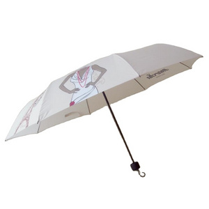 Custom promotion heat transfer printing three folding umbrella cheap umbrella