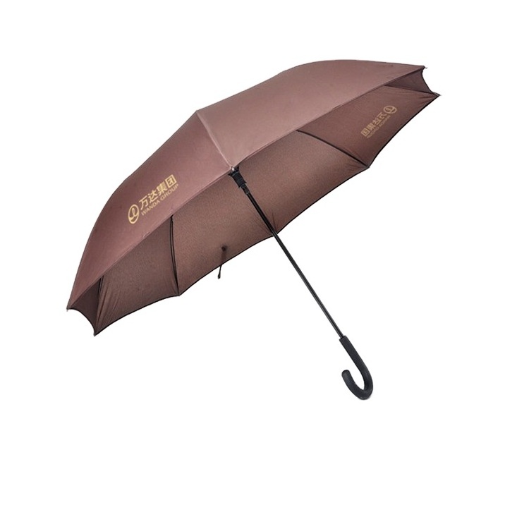 Custom Adjustable Real estate umbrella printed advertising straight  golf umbrella