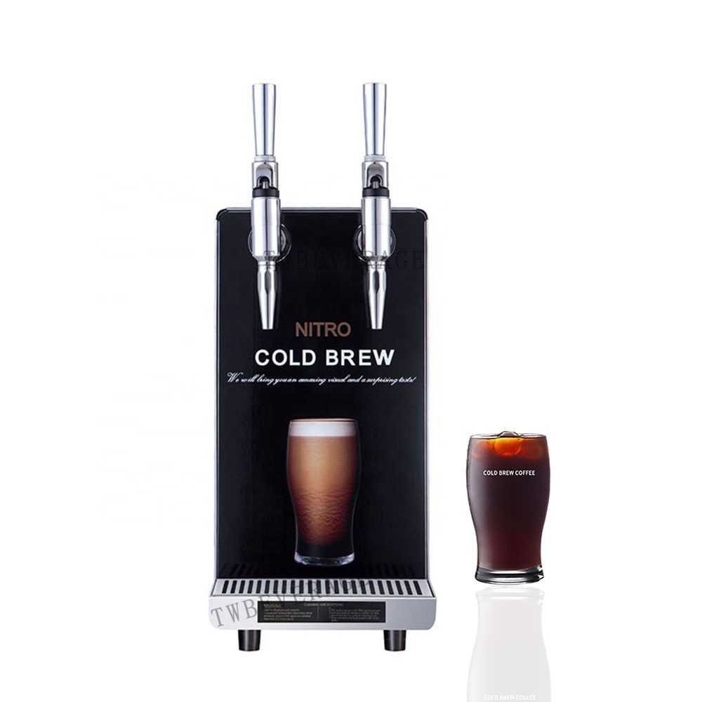 Commercial Double Tap Countertop Nitro Cold Brew Tea Coffee Maker Machine Dispenser With N2 Generated