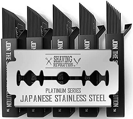 Edge Razor Blades - Men's Safety Razor Blades for Shaving - Platinum Japanese Stainless Steel Double Razor Shaving Blades