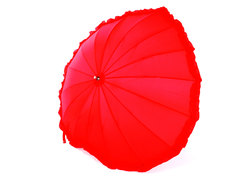 Special Design Red Heart lace Umbrella Wedding Umbrella Decoration With Logo Print