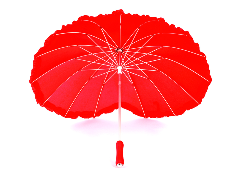 Special Design Red Heart lace Umbrella Wedding Umbrella Decoration With Logo Print