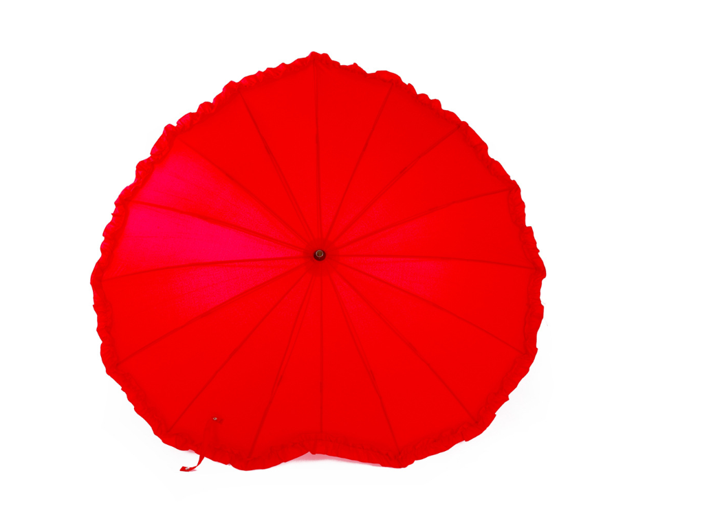 Special Design Red Heart lace Umbrella Wedding Umbrella Decoration With Logo Print