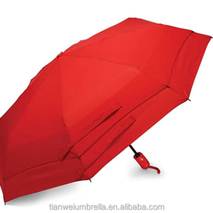 Promotion  red storm umbrella Fully Automatic Windproof Double Canopy Vented Travel Umbrella with  special Coating