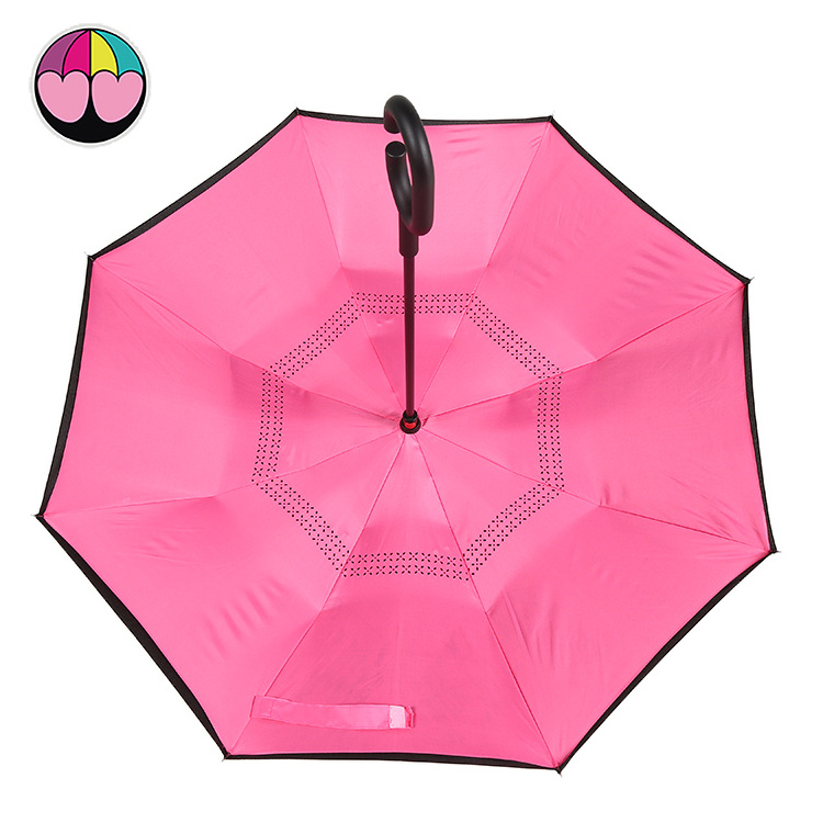 luxury car umbrella Reverse Double Layer Inverted With C Handle Upside Down Umbrella reverse umbrella