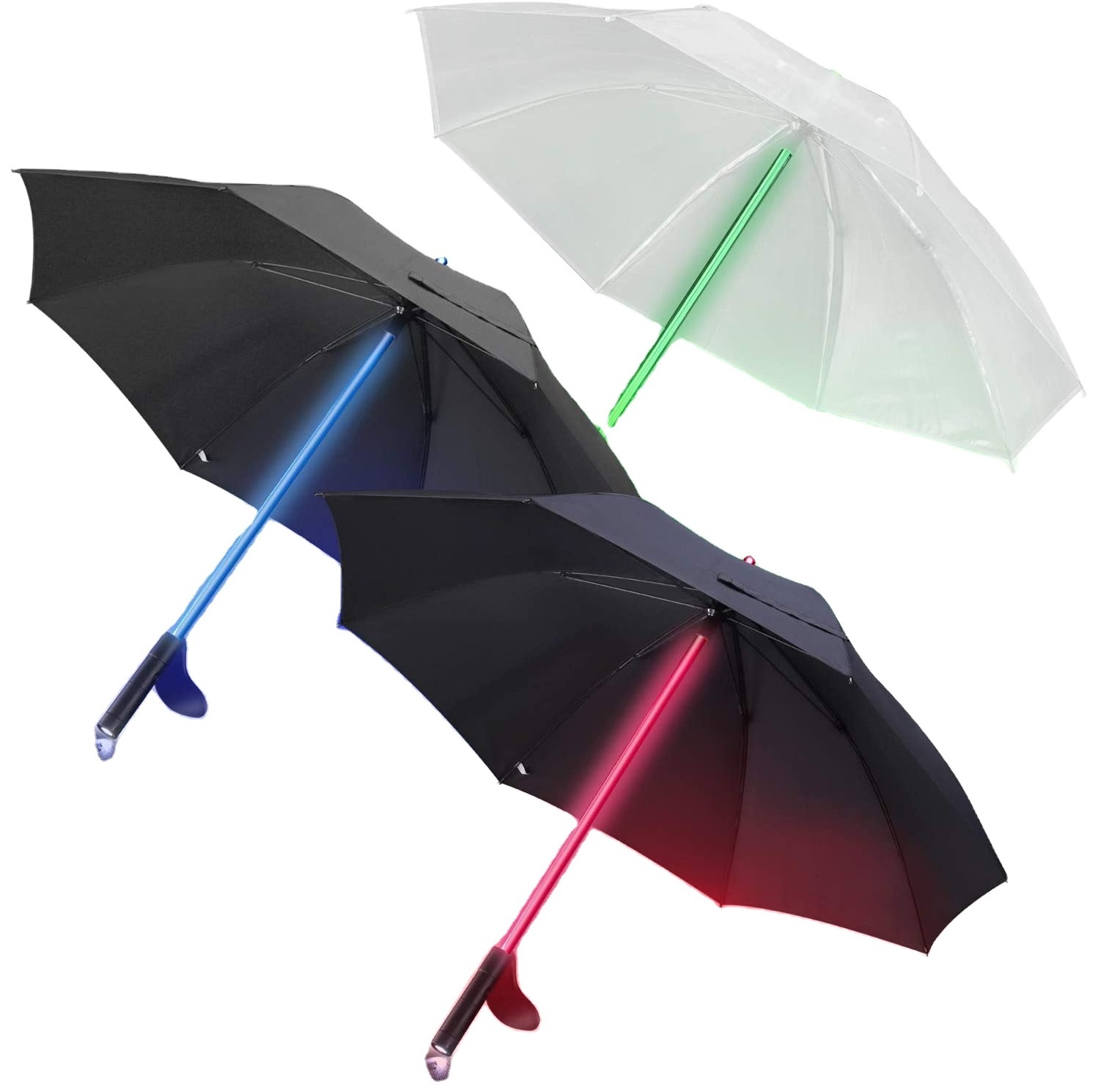 luxury umbrella with logo LED Light up Flashing  LED Umbrellas with 7 Color Changing Shaft light top quality straight