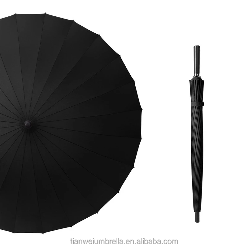 katana umbrella Factory Parasols Dark Color Umbrellas for Sale Customized Manual 25 Inches*24 Ribs Pu Leather for Adults