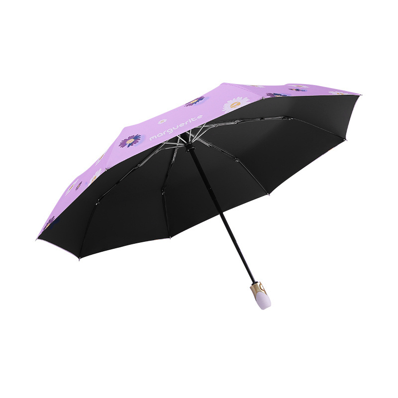 automatic folding umbrellas Sun-Protection  Anti-ultraviolet UV Umbrella Korean version of The Forest Three-Fold Umbrella