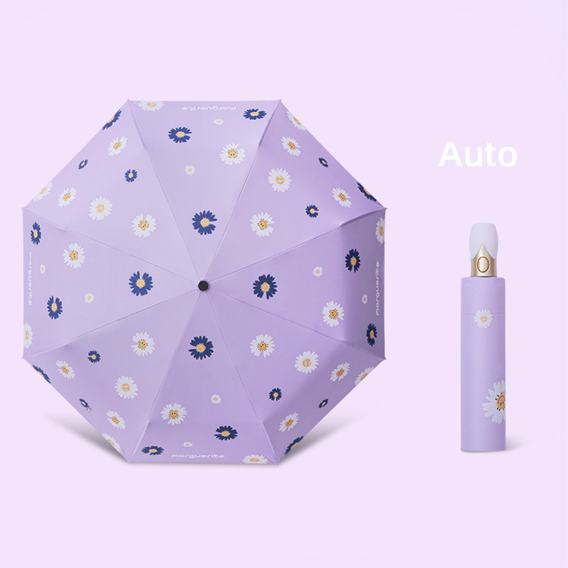 automatic folding umbrellas Sun-Protection  Anti-ultraviolet UV Umbrella Korean version of The Forest Three-Fold Umbrella