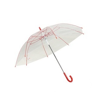 Transparent Umbrella With Colorful  Glass Fiber  Manufacture automatic straight outdoor umbrella print logo