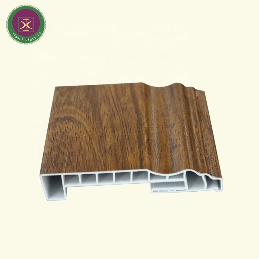 Wooden looking home PVC SPC flooring skirting 10cm