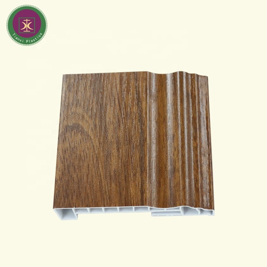 Wooden looking home PVC SPC flooring skirting 10cm