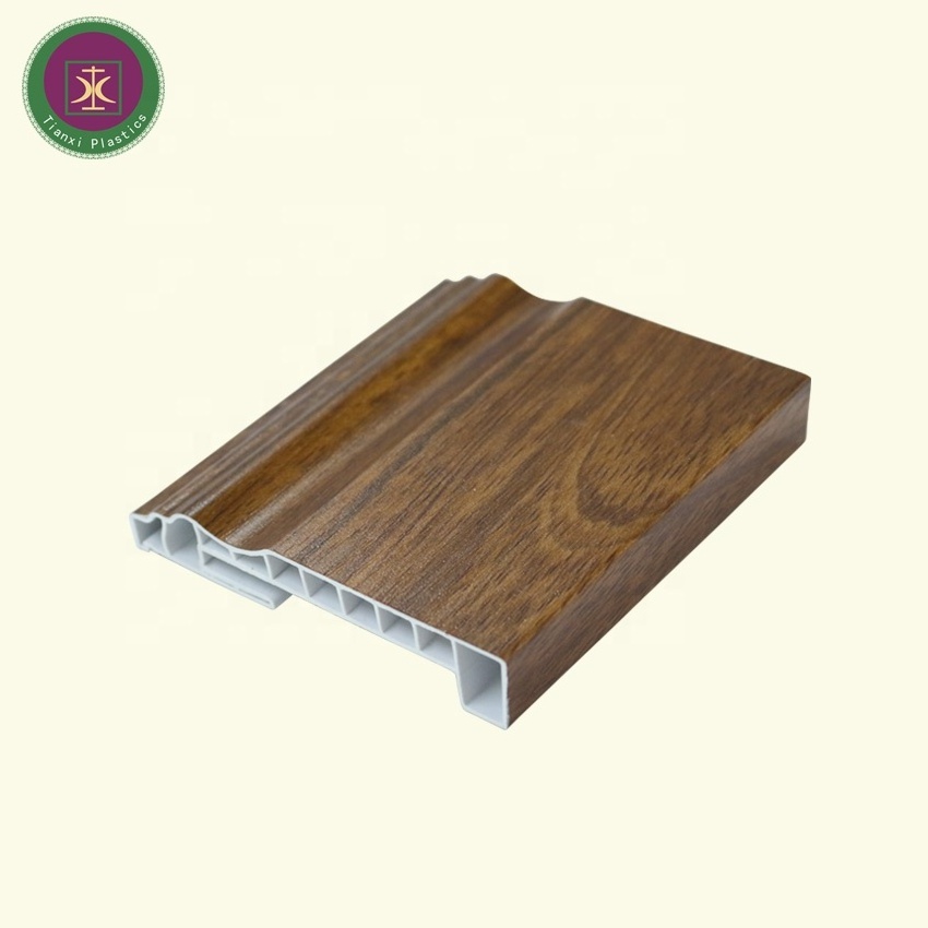 Wooden looking home PVC SPC flooring skirting 10cm