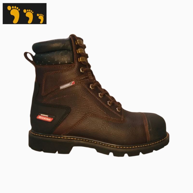 Brown boots safety shoes acid-proof leather industrial working boots