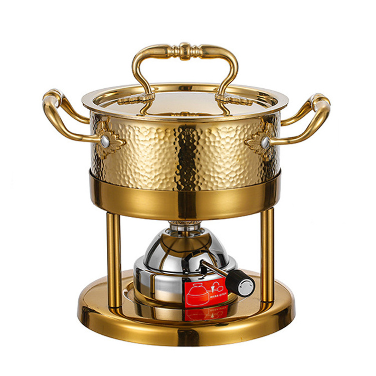 Factory Price Commercial Stainless Steel Personal Chafing Dish Detachable Hotpot Shabu Hot Pot Food Warmer WIth Fuel Holders