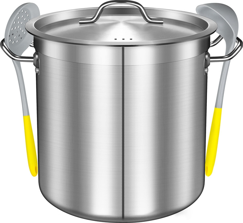 High Quality Commercial Cookware 20 Quart Stainless Steel 304 Capsulated Induction 30*30cm Large Stockpot Big Soup Pot