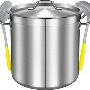 High Quality Commercial Cookware 20 Quart Stainless Steel 304 Capsulated Induction 30*30cm Large Stockpot Big Soup Pot