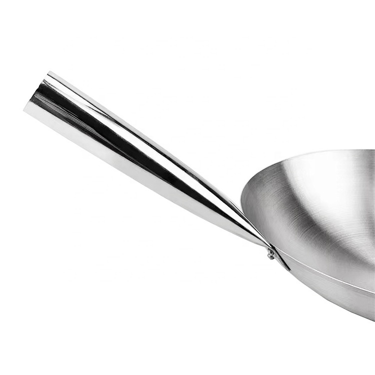 Manufacturer Direct Sale Commercial 30-43cm Stainless Steel Cookware Long Handle Restaurant Large Frying Pan Wok