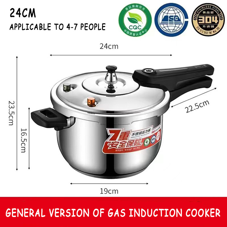 High Quality Kitchenware Stainless Steel 304 Gas And Induction Pressure Cooker High Industrial Pressure Pot For Restaurant