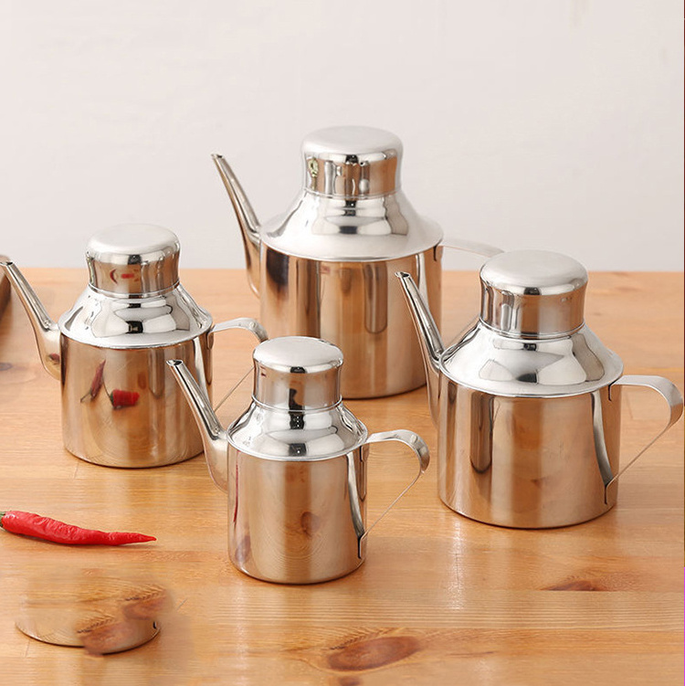 Kitchen Supplies 11/32Oz Stainless Steel Seasoning Containers Oil And Vinegar Bottle Set Olive Oil Pot Watering Oil Can