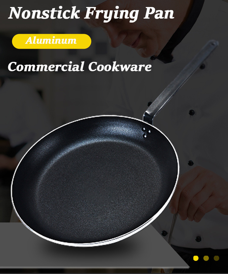 Wholesale Commercial Cooking Pan 20-40cm Nonstick Chef's Pan 4-5mm Aluminum Non Stick Sauce Frying Pan