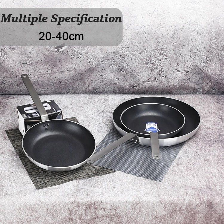 Wholesale Commercial Cooking Pan 20-40cm Nonstick Chef's Pan 4-5mm Aluminum Non Stick Sauce Frying Pan