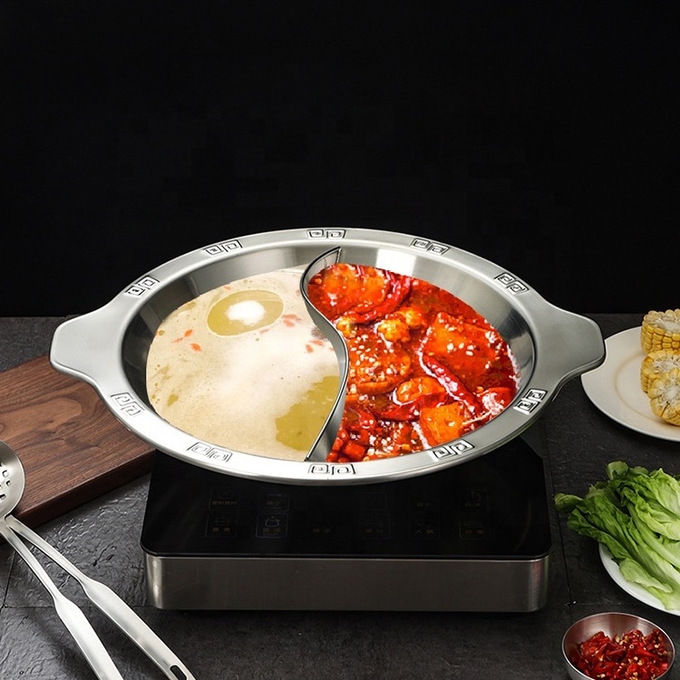 Commercial Cookware Stainless Steel Insulated Soup Pot Food Warmers Inflatable Chafing Dish Thick Hot Pot For Restaurant