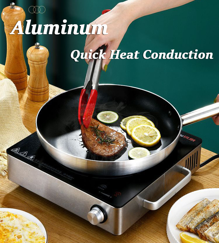 Multiple Specification 18-40cm Commercial Cooker Capsulated Induction Nonstick Cooking Pan Aluminum Non Stick Frying Pan