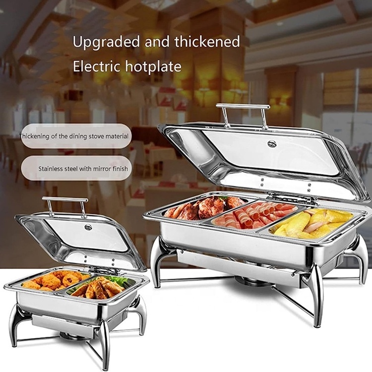 Tianxing Hot Sale Buffet Catering Equipment Stainless Steel Customizable Food Warmer Display Rectangle Chafing Dish Buffet Set