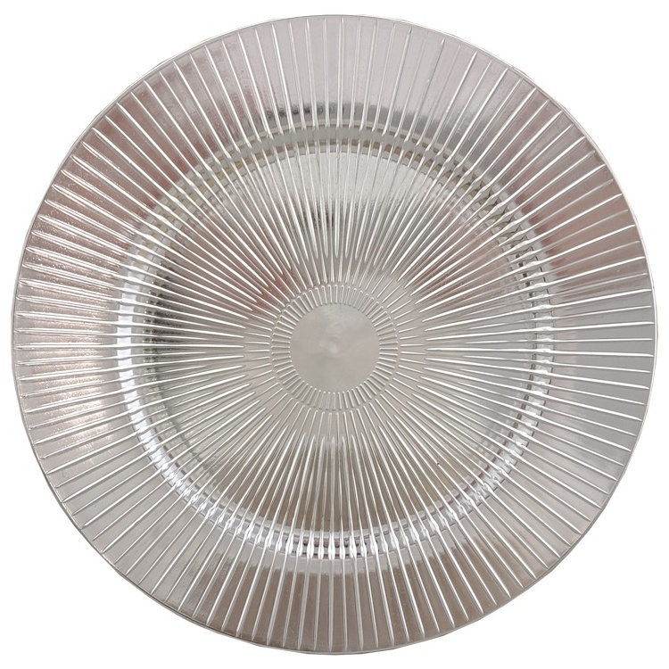 One Stop Shopping Wedding Catering Plastic Silver Gold Table Decor Dinner Charger Plate Round Under Plates