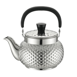 Portable Induction Stainless Steel Tea Pot Polka Dot Whistling Kettle Large Capacity Water Kettle With Heat Resistance Handle