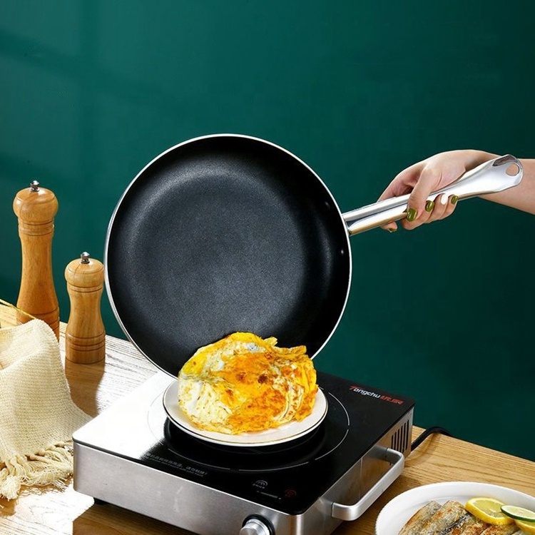 Multiple Specification 18-40cm Commercial Cooker Capsulated Induction Nonstick Cooking Pan Aluminum Non Stick Frying Pan