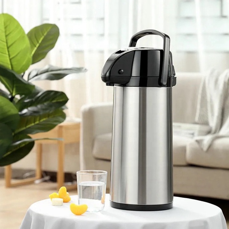 Hot Sale Commercial Buffet Boiling Water Bottle Stainless Steel Air Pressure Type Automatic Insulated Coffee Tea Dispenser Pot