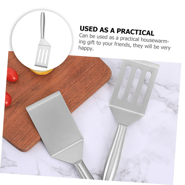 Food Grade Bbq Utensils Set Stainless Steel Fried Steak Food Shovel Grill Griddle Scraper Hamburger Teppanyaki Beef Spatula