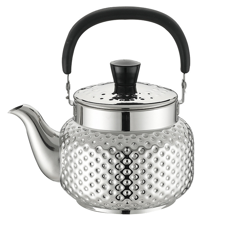 Portable Induction Stainless Steel Tea Pot Polka Dot Whistling Kettle Large Capacity Water Kettle With Heat Resistance Handle