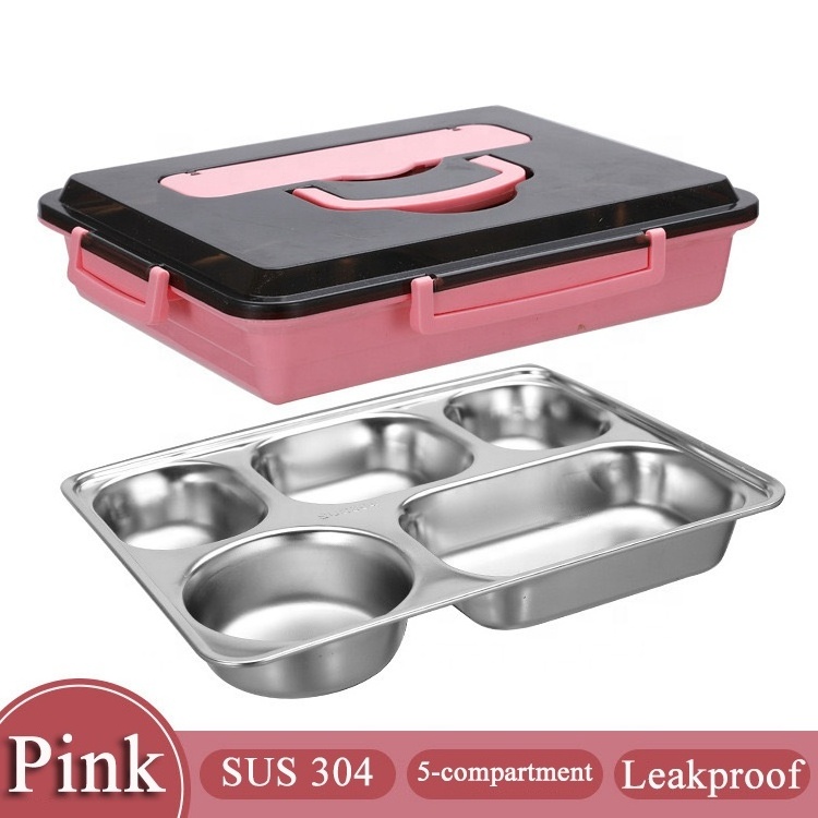 Manufacturer Direct Sale Cheap 1800ml Compartment Kids To School Stainless Steel Bento Lunch Box With Cutlery