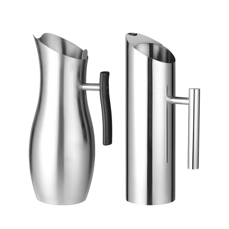 Hot Selling Bar Tool Stainless Steel Water Pitcher Drinking Serving Jug Coffee Cold Beverage Juice Tea Drinking Jug