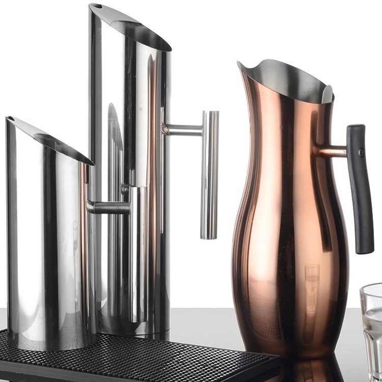 Hot Selling Bar Tool Stainless Steel Water Pitcher Drinking Serving Jug Coffee Cold Beverage Juice Tea Drinking Jug