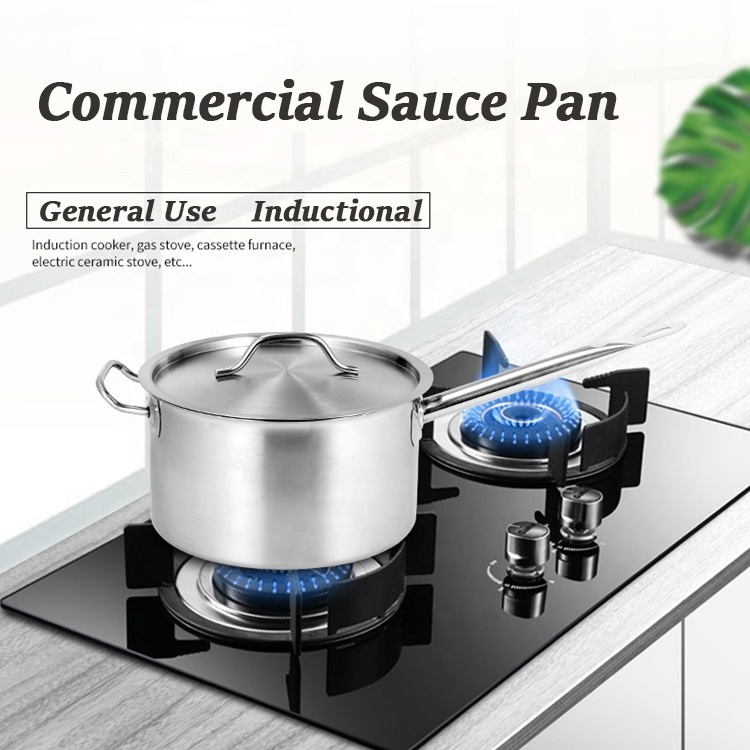 Bulk Price Commercial Cookware Nonstick Saucepan Stainless Steel Milk Pot Capsulated Inductional Deep Food Frying Sauce Pan