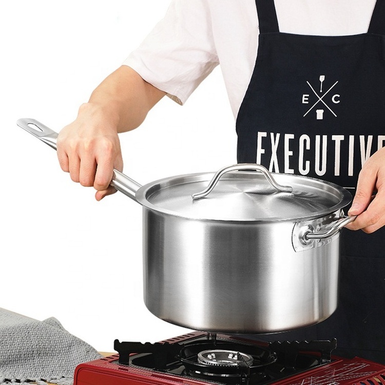 Bulk Price Commercial Cookware Nonstick Saucepan Stainless Steel Milk Pot Capsulated Inductional Deep Food Frying Sauce Pan