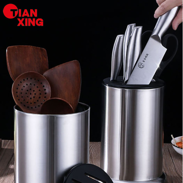 Hot Selling Knife Cutlery Holder Storage Kitchen Tool Set Rack Stand Chopsticks Drainer Stainless Steel Kitchen Utensil Holder