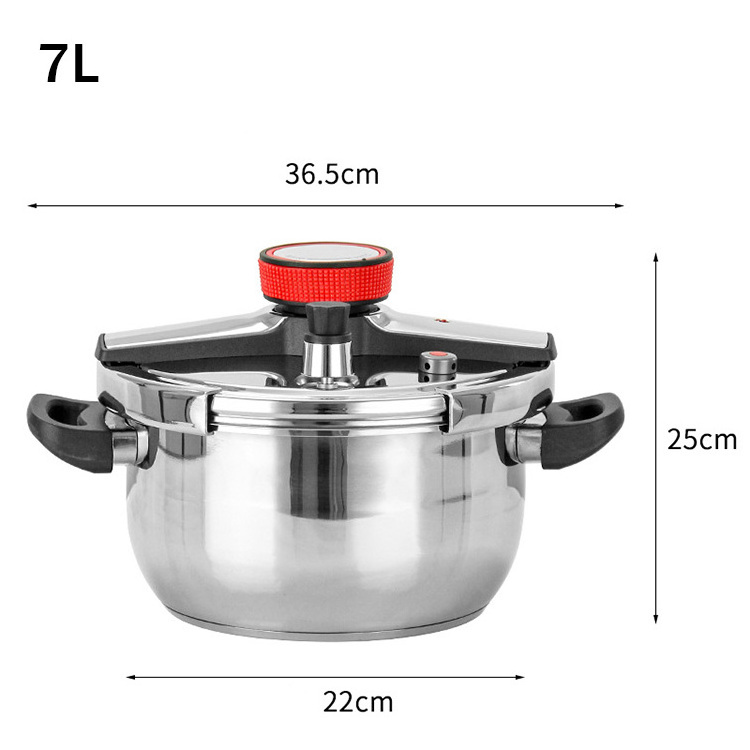 Food Grade High Quality Kitchen Accessories Rotary Switch Stainless Steel 304 High Pressure Cooking Pots 5l Pressure Cooker